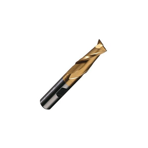 Champion Cutting Tool 13/16in - 600T TiN Coat High Speed End Mill - Single End, Center Cutting, 2 Flute CHA 600T-13/16 - main